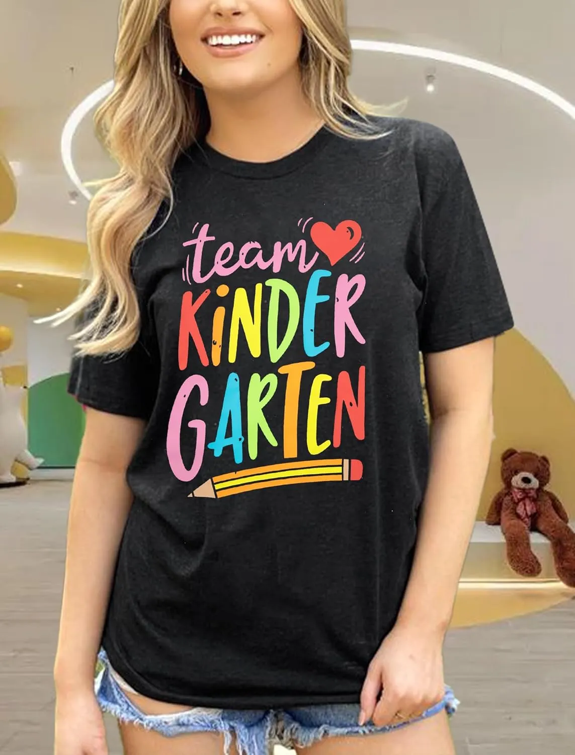 ALLTB Kindergarten Teacher Shirts Women First Day of School Shirt Teacher Life Floral Flower Tee Tops T-Shirt
