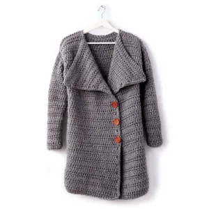 Bernat Big Collar Crochet Coat