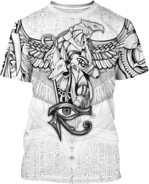 BJU Ancient Egypt Graphic T-Shirt Crewneck Tee 3D Printed Short Sleeve Loose Casual Top Unisex