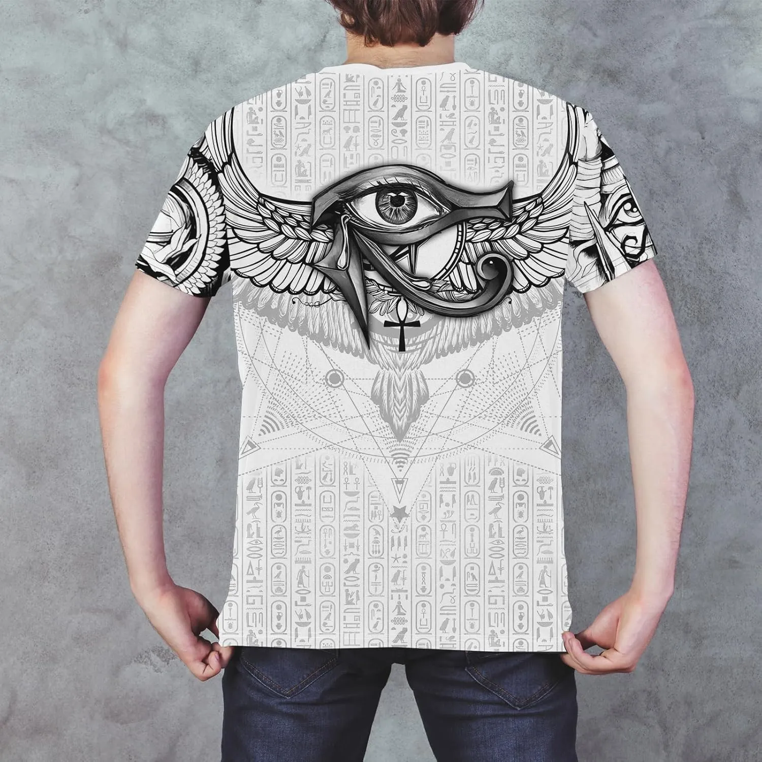 BJU Ancient Egypt Graphic T-Shirt Crewneck Tee 3D Printed Short Sleeve Loose Casual Top Unisex