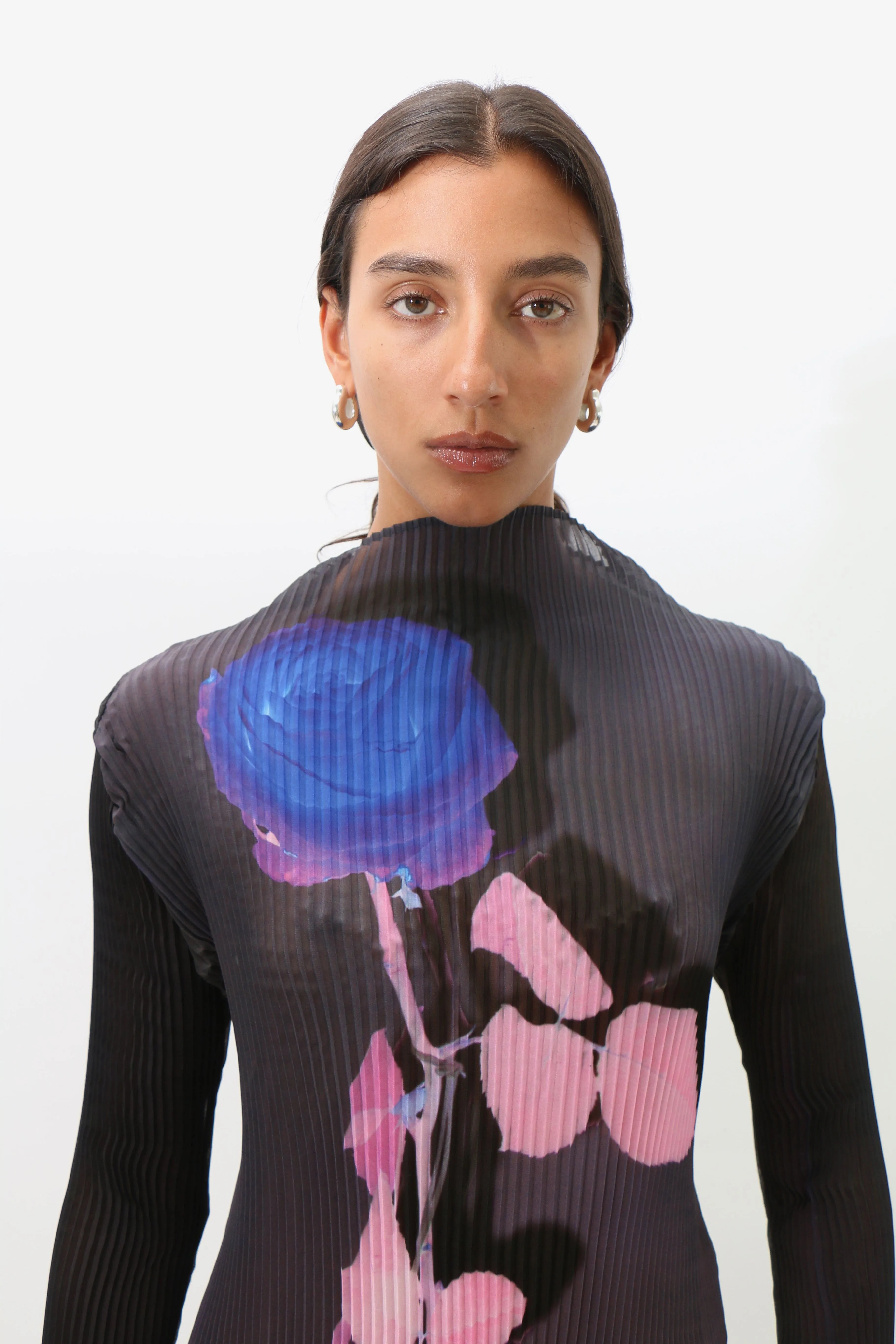 Blue Rose Lee Pleated Top