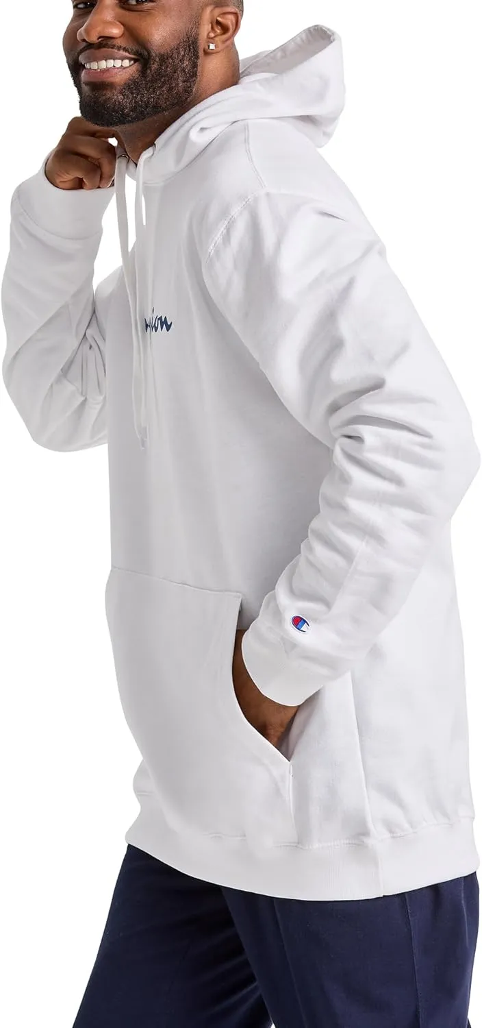 Champion Men's Powerblend Fleece Hoodie Sweatshirt with Script Logo (Regular and Big & Tall)