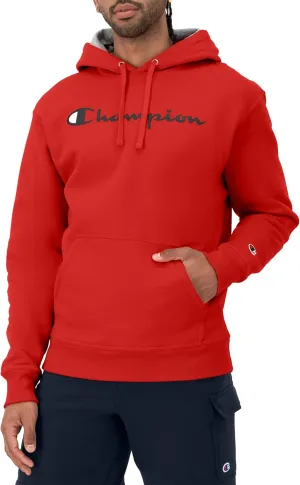 Champion Men's Powerblend Fleece Hoodie Sweatshirt with Script Logo (Regular and Big & Tall)