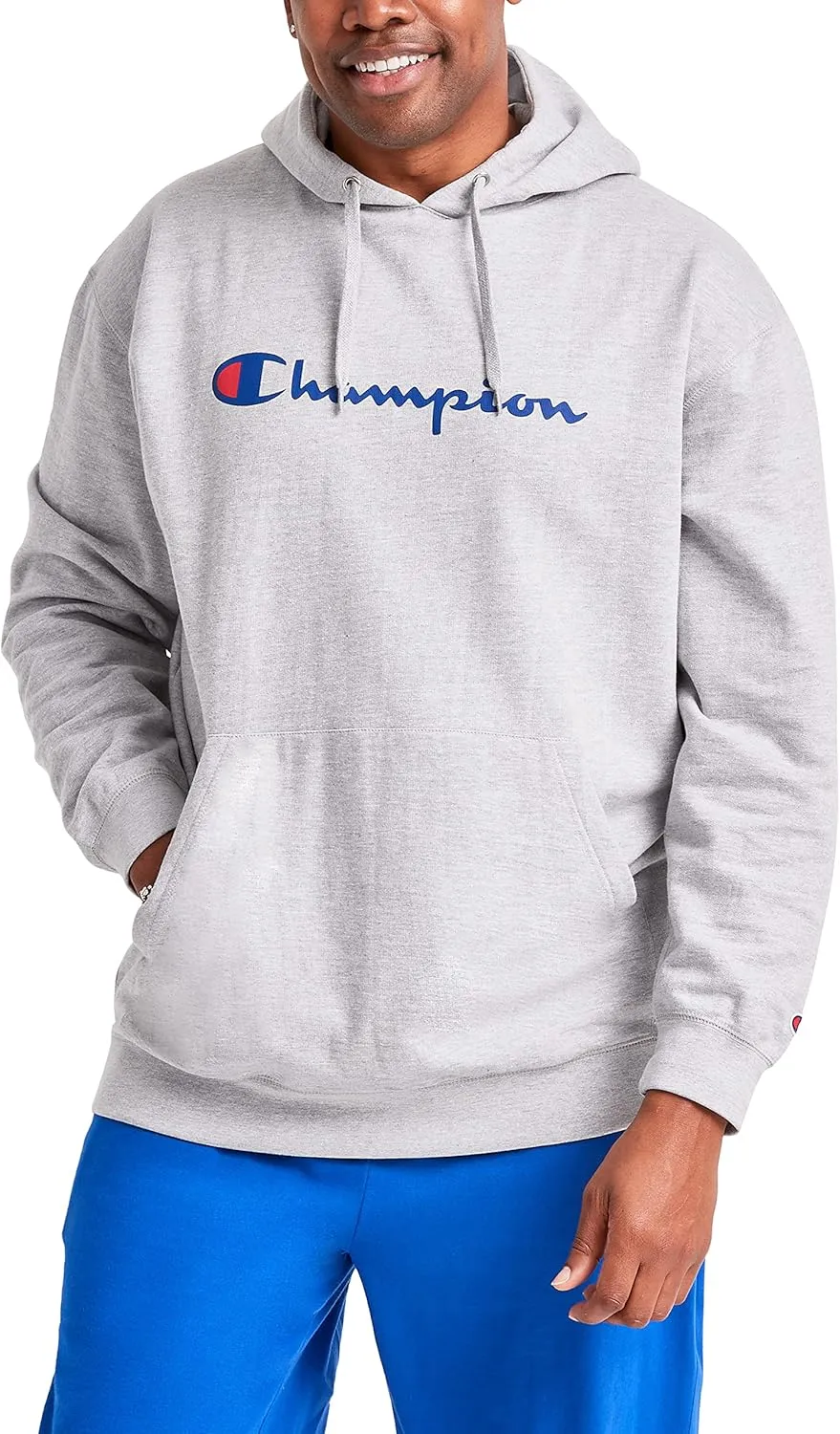 Champion Men's Powerblend Fleece Hoodie Sweatshirt with Script Logo (Regular and Big & Tall)