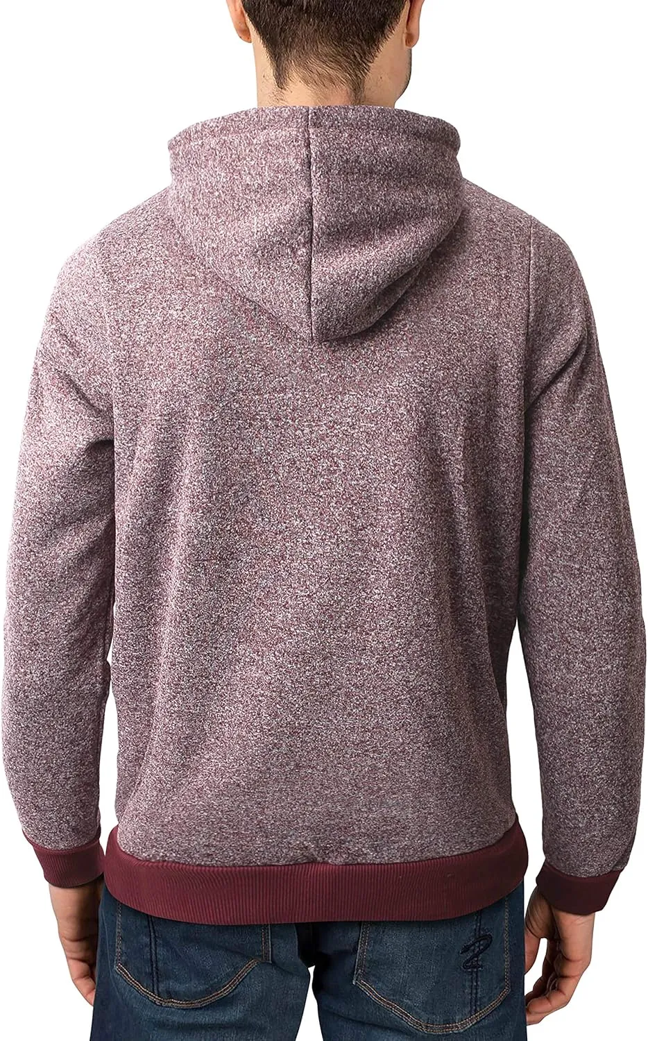 Hat and Beyond Mens Lightweight Marled Pullover Hoodie Solid Brushed Fleece Sweater