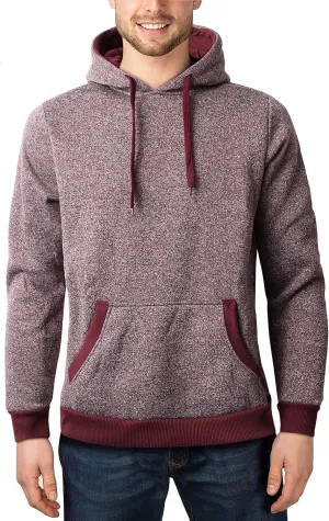 Hat and Beyond Mens Lightweight Marled Pullover Hoodie Solid Brushed Fleece Sweater
