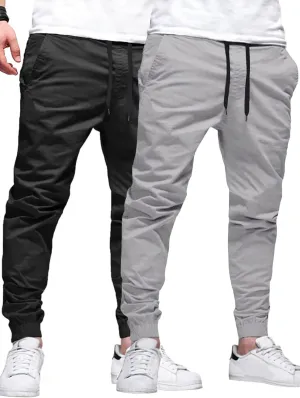 HOTake Men's Joggers Casual Lightweight Elastic Waist Drawstring Hiking Chino Pants Men