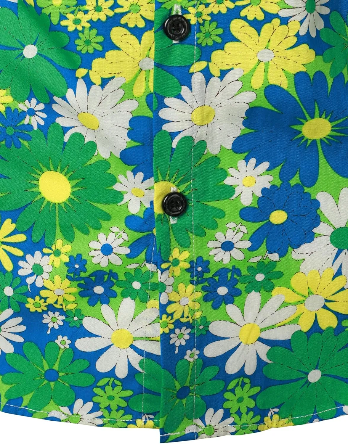 JOGAL Mens 70s Floral Dress Shirt Long Sleeve Printed Casual Button Down Shirts