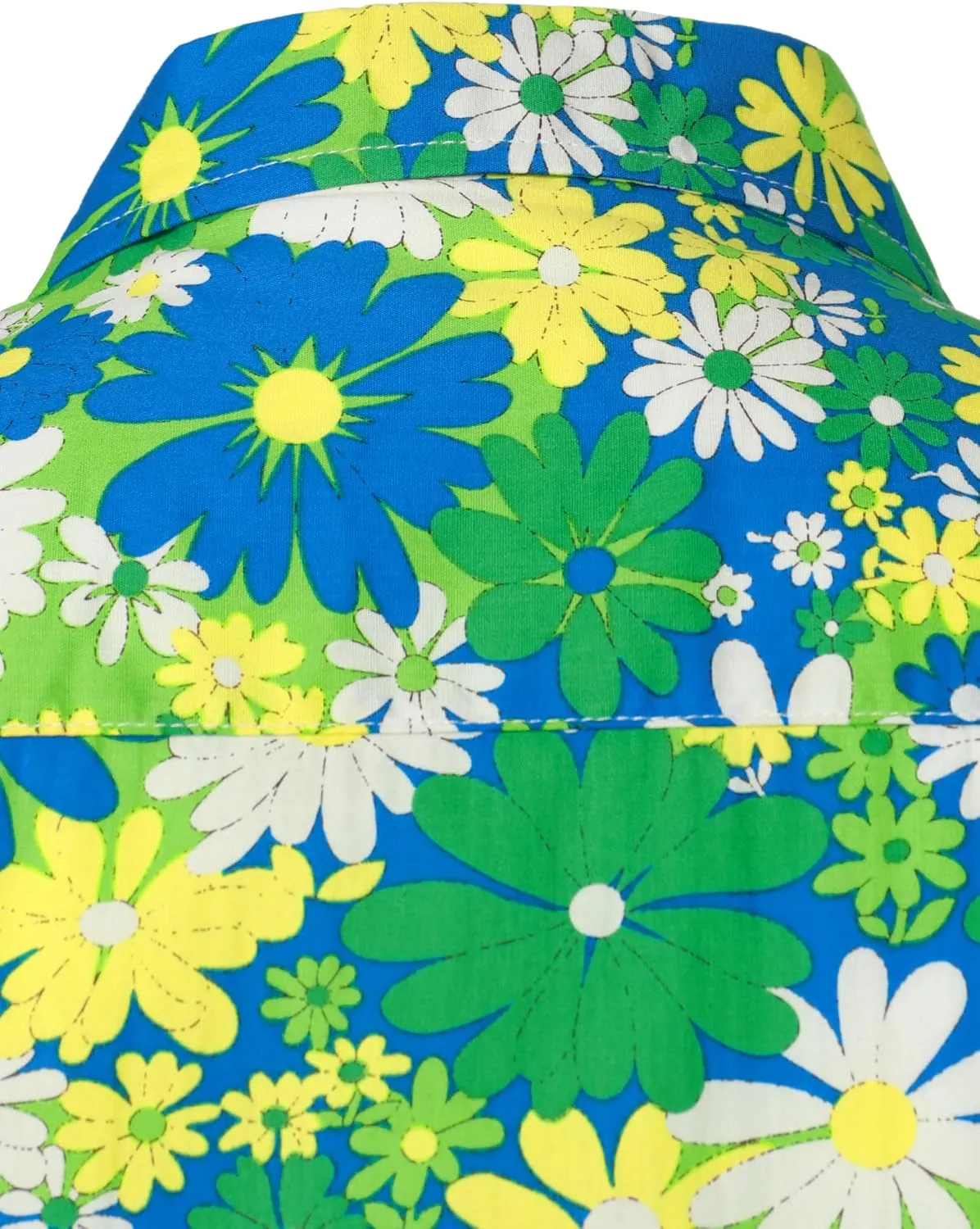 JOGAL Mens 70s Floral Dress Shirt Long Sleeve Printed Casual Button Down Shirts