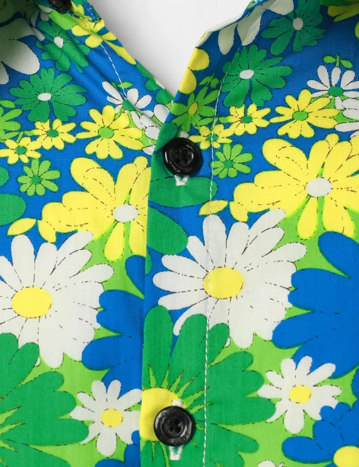 JOGAL Mens 70s Floral Dress Shirt Long Sleeve Printed Casual Button Down Shirts