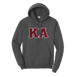 Kappa Alpha Dark Heather Hoodie with Sewn On Letters