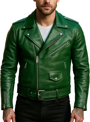 LP-FACON Mens Vintage Brando Motorcycle Rider Classic Biker Jacket Collection Leather/Faux