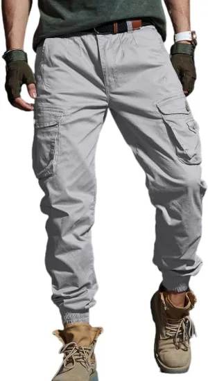 Men's Cargo Joggers Work Camo Chino Utility Combat Pants Trousers with Multi Pockets for Fall and Winter
