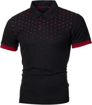 Men's Short Sleeve Stylish Comfort Polo T-Shirts Color Block Slim Fit Summer Tees Lapel Casual Golf Outdoor T-Shirt