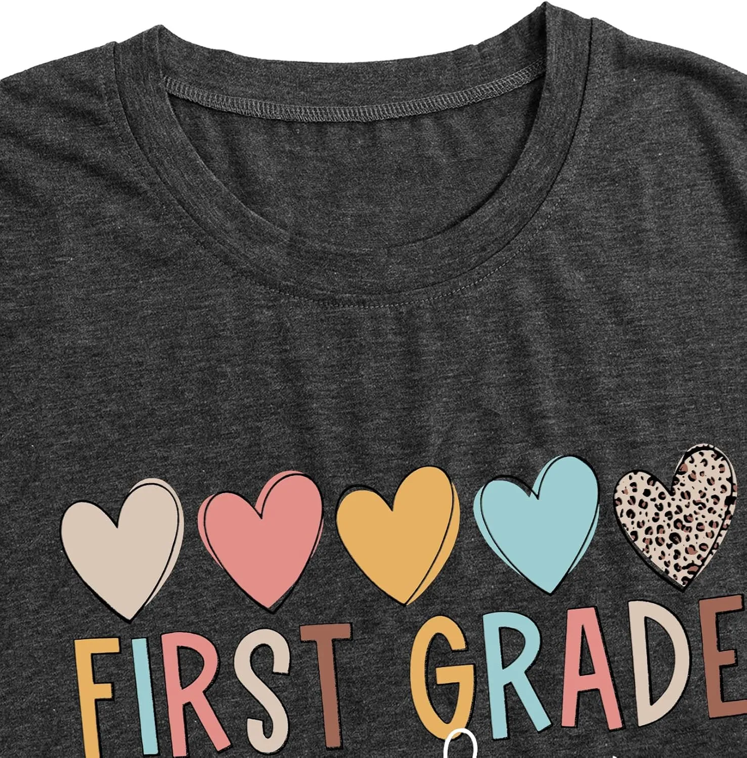 PECHAR Teacher Shirts Women Funny Teach Printed Graphic Tshirt Short Sleeve T-Shirt Blouse Teacher Gifts Tops Tee