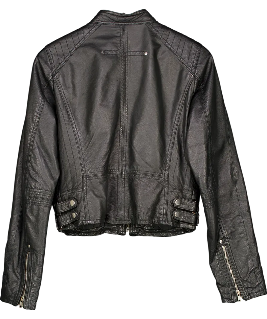 Rock'n Blue Black Vintage Leather Jacket UK 10