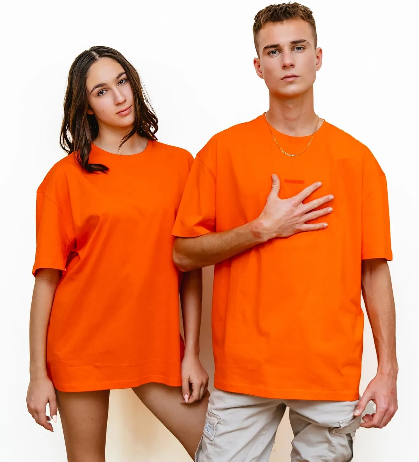 T-TAM Oversized T-Shirt for Women & Men - 100% Soft Cotton Crew Neck Short Sleeve - Printed Letter Basic Tee Shirt