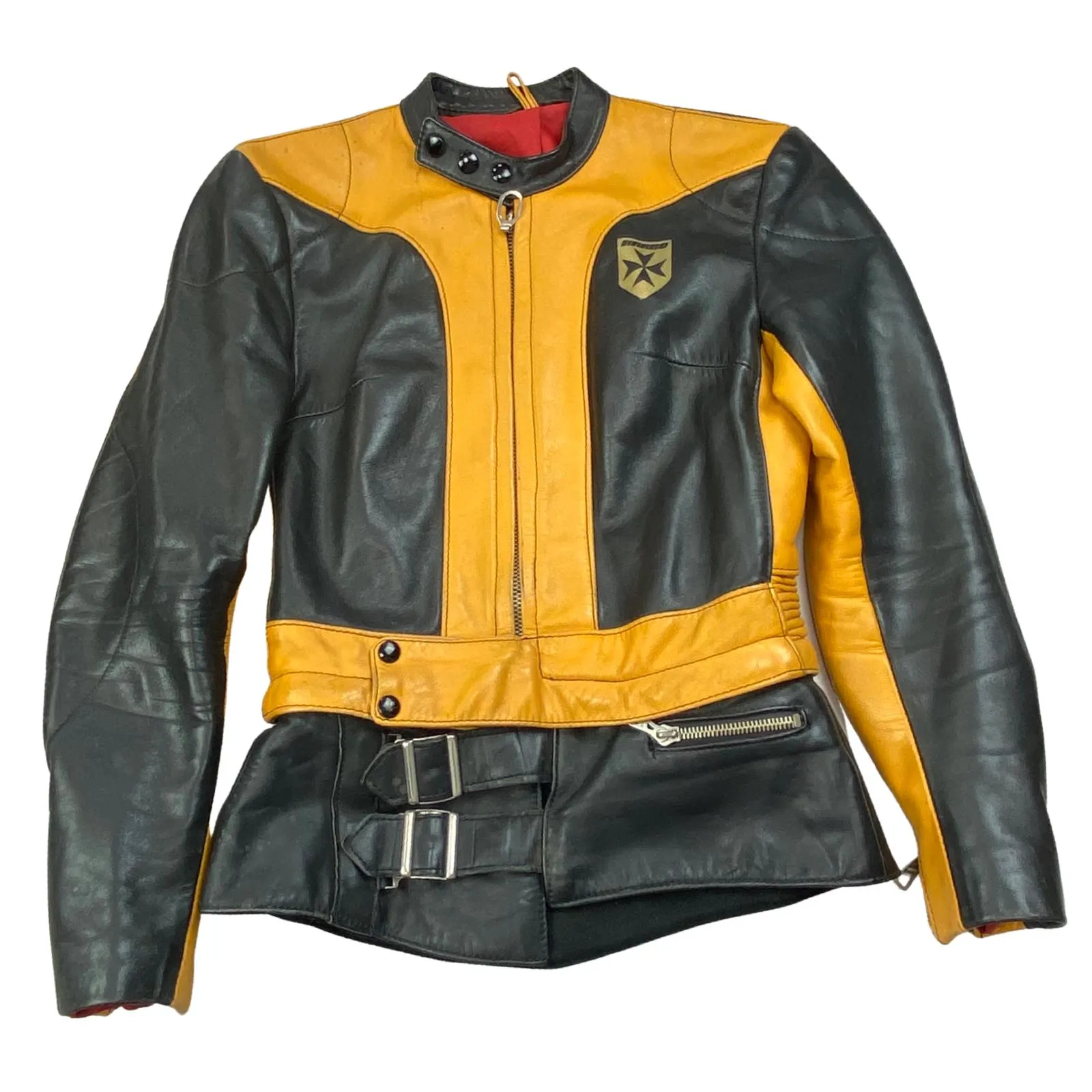 VTG HARRO LEATHER BIKER JACKET MULTI ZIP MOTORCYCLE ROCKER 34” XS