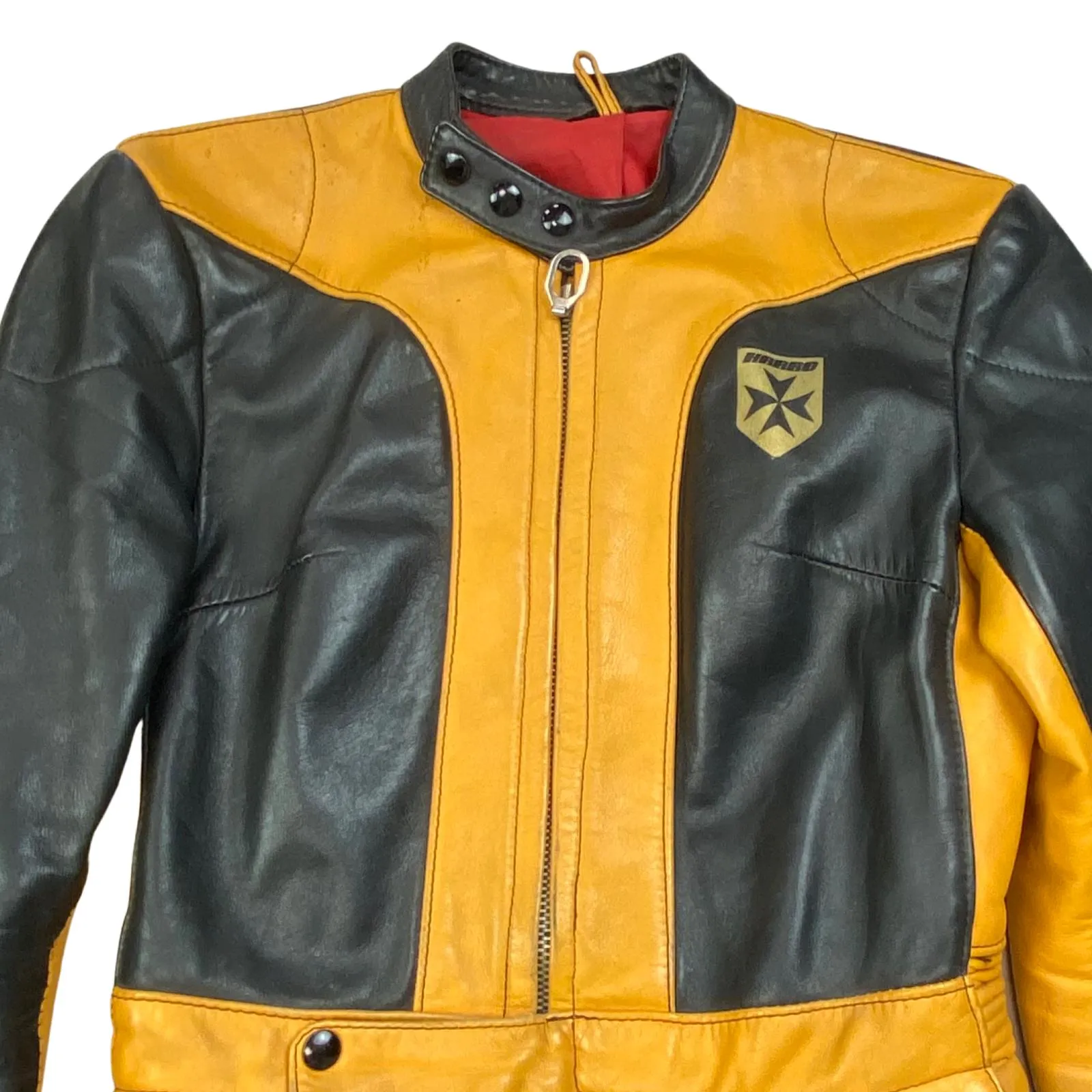 VTG HARRO LEATHER BIKER JACKET MULTI ZIP MOTORCYCLE ROCKER 34” XS