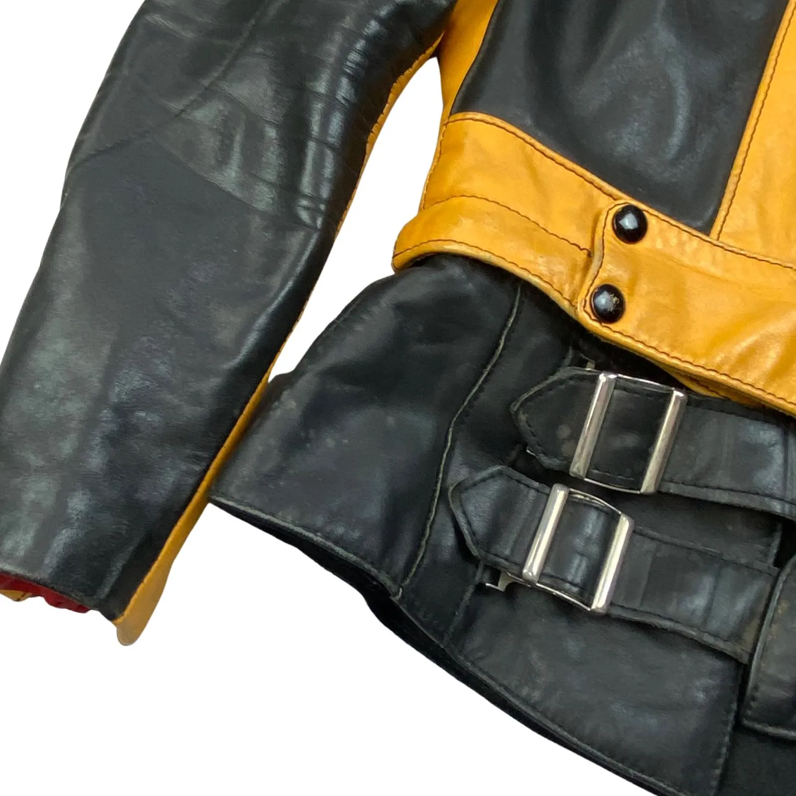 VTG HARRO LEATHER BIKER JACKET MULTI ZIP MOTORCYCLE ROCKER 34” XS