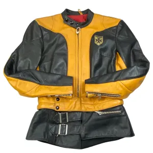 VTG HARRO LEATHER BIKER JACKET MULTI ZIP MOTORCYCLE ROCKER 34” XS