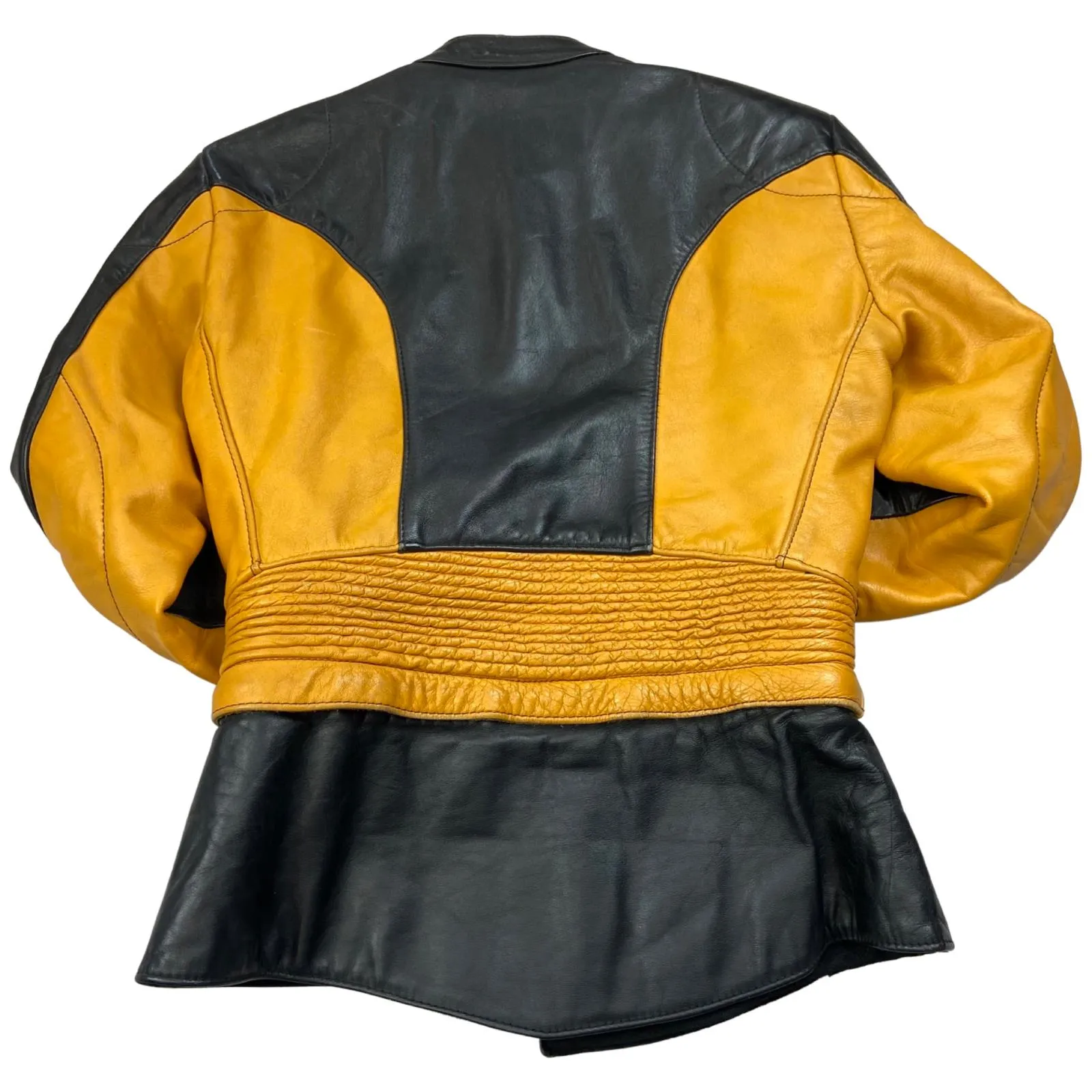 VTG HARRO LEATHER BIKER JACKET MULTI ZIP MOTORCYCLE ROCKER 34” XS