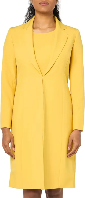 Women's Crepe Long Coat & Sheath Dress