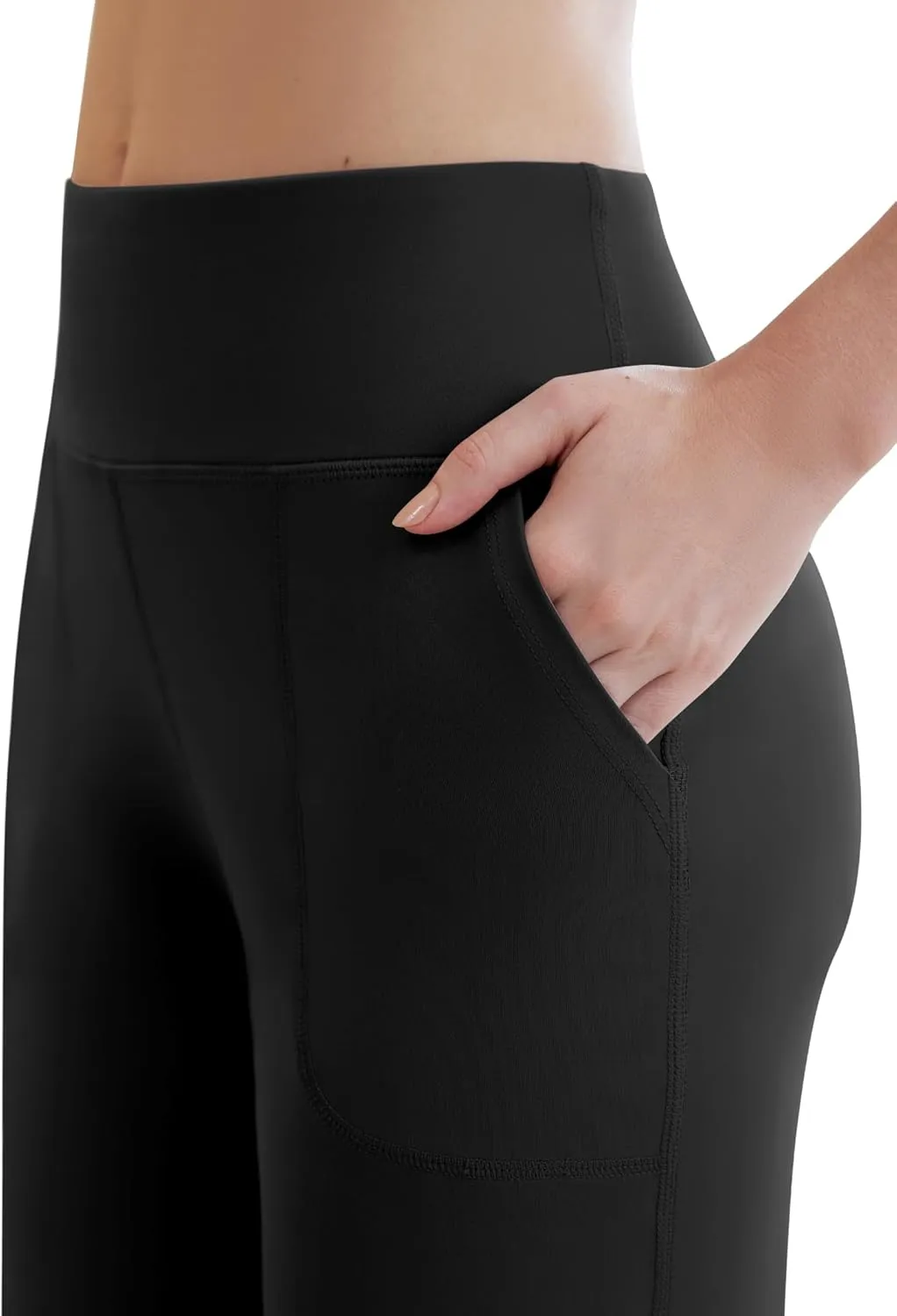 Womens Yoga Pants Wide Leg Work Dress Pants with Pockets Casual Lounge Trousers Elastic Waist Sweatpants